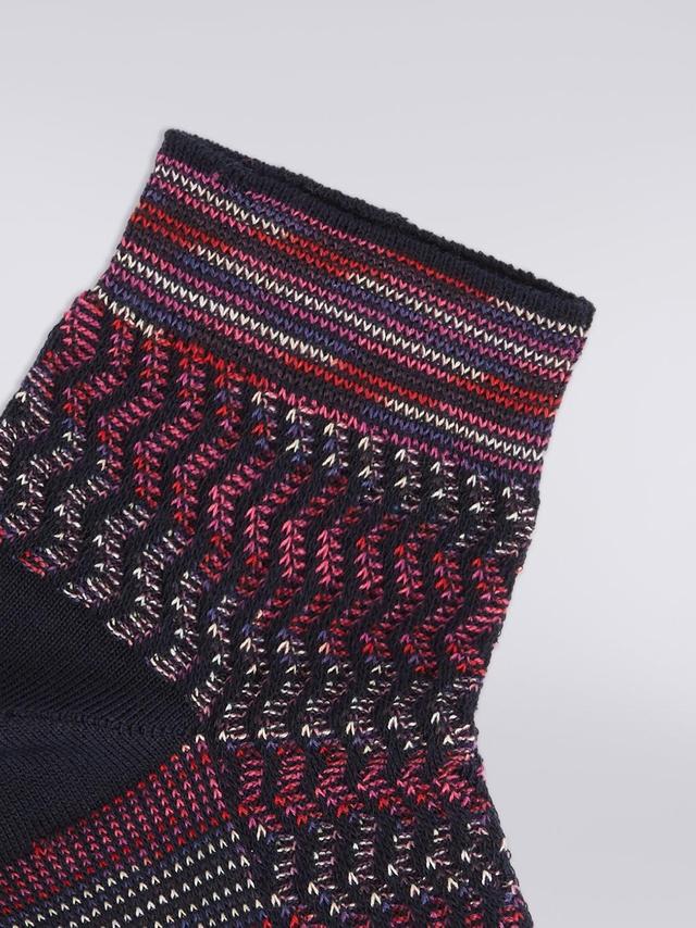 Multi-worked short cotton and nylon socks Multicoloured | Missoni Product Image