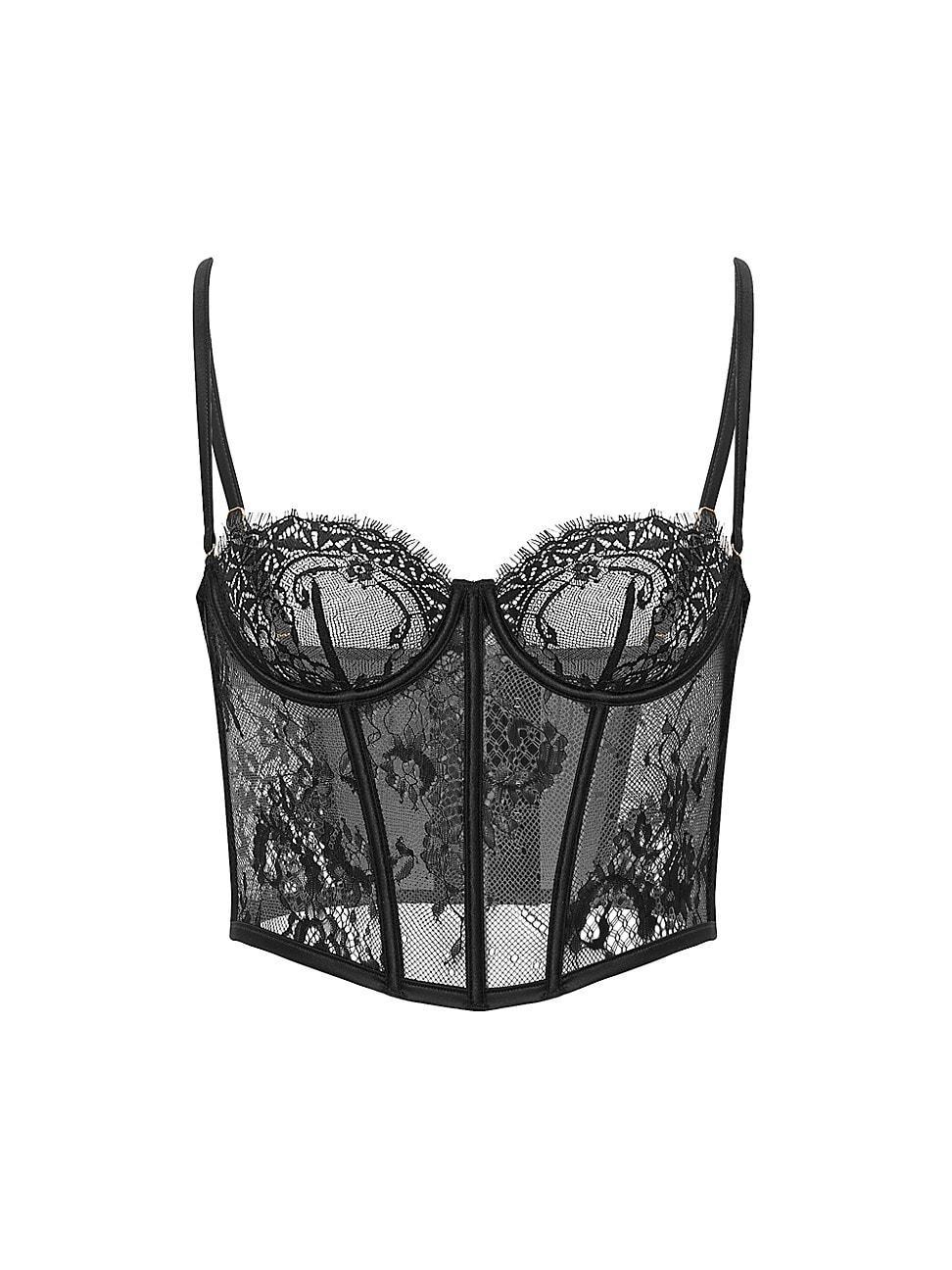 Womens Floral Lace Underwire Bustier Product Image