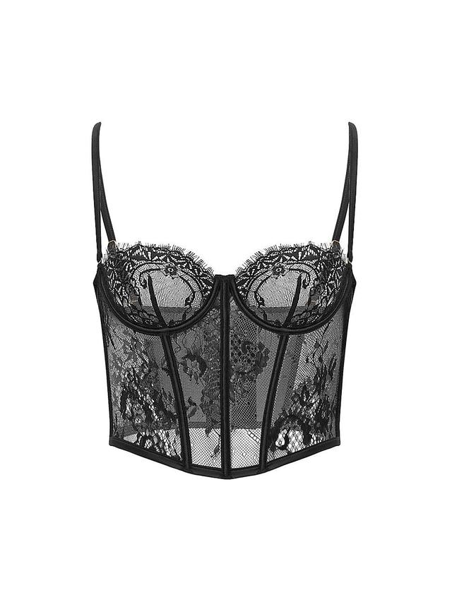 Womens Floral Lace Underwire Bustier Product Image