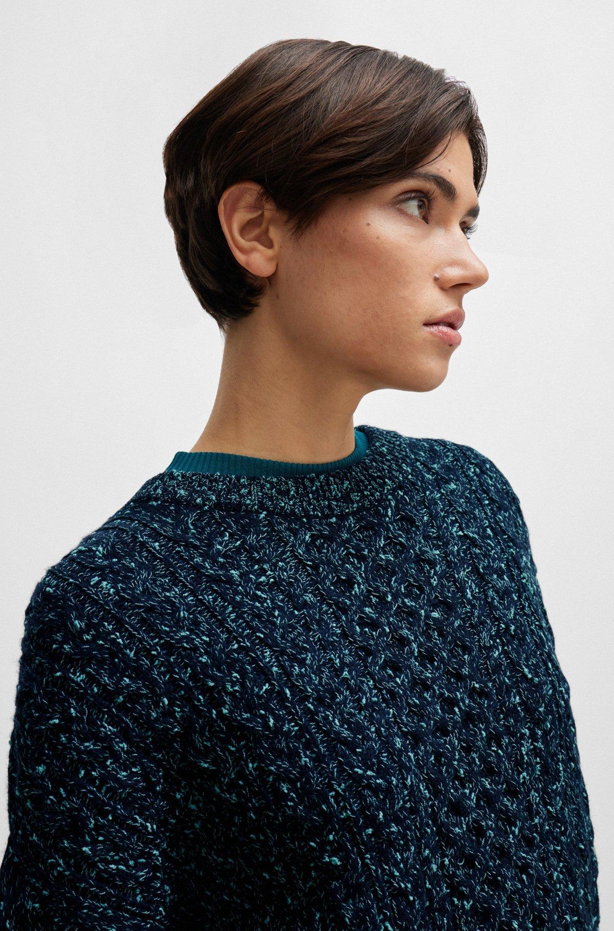 Wool-blend sweater with cable-knit structure Product Image