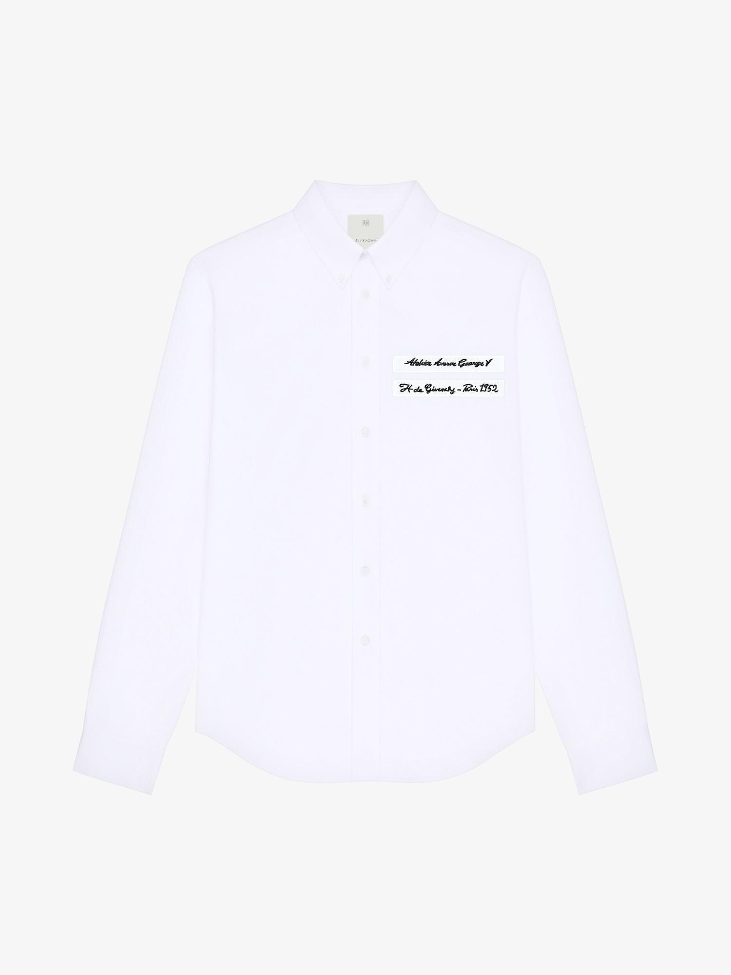 Shirt in poplin with GIVENCHY gros grain Product Image