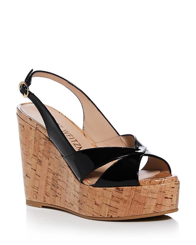 Carmen Patent Slingback Wedge Sandals Product Image