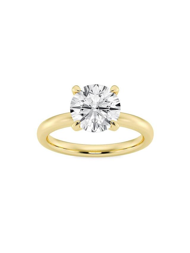 Womens 14K Yellow Gold & Round Lab-Grown Diamond Solitaire Ring/1.00-5.00 TCW Product Image