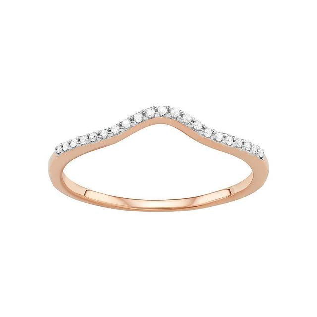 Jewelexcess Sterling Silver Diamond Accent V Ring, Womens Rose Gold Tone Product Image