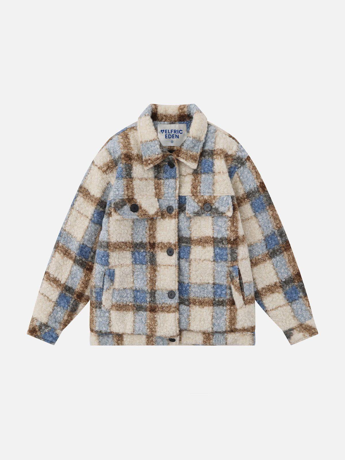 Aelfric Eden Vintage Plaid Sherpa Coat Product Image