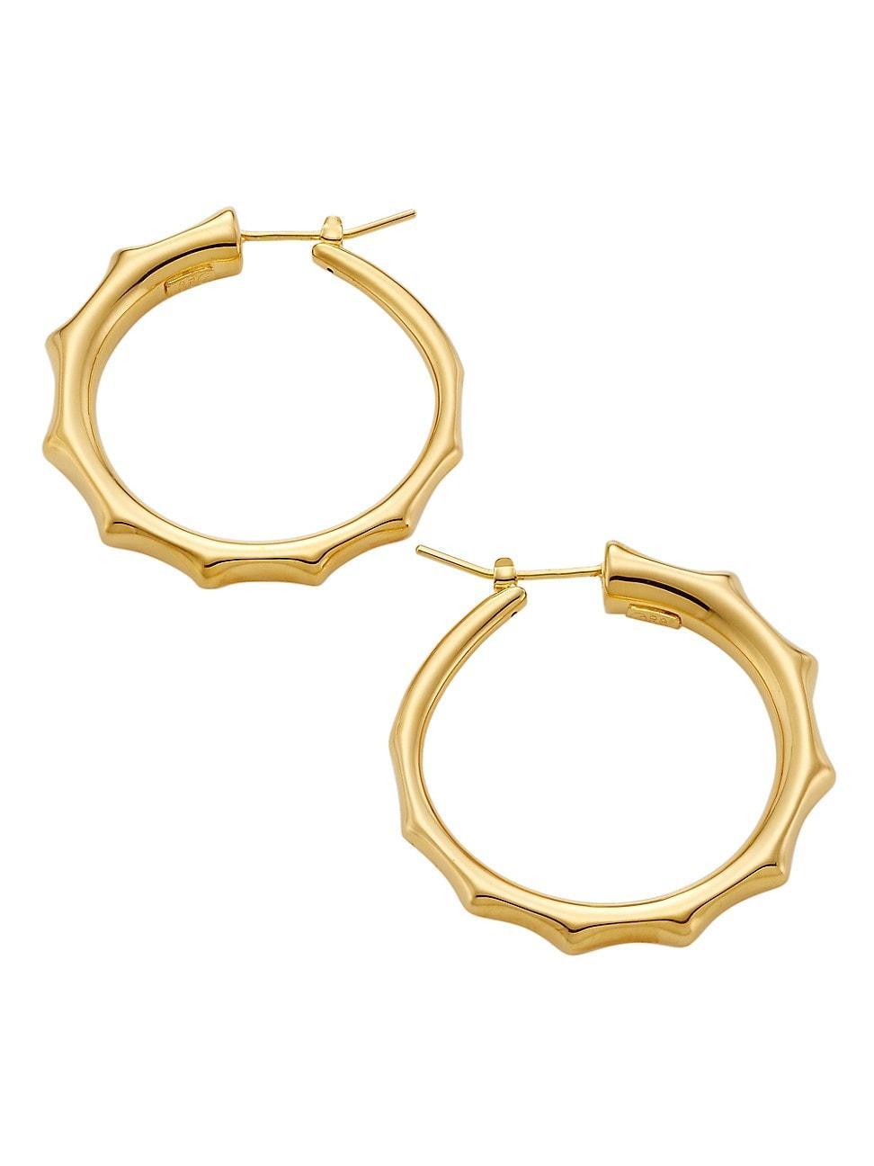 Womens Large 14K Gold Cape Hoop Earrings Product Image