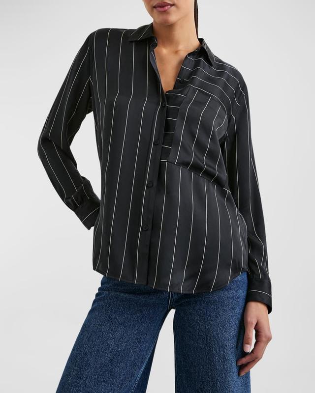 Spencer Striped Silk Blouse Product Image