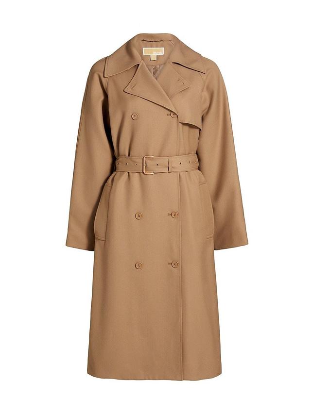 Womens Cotton Belted Double-Breasted Trench Coat Product Image