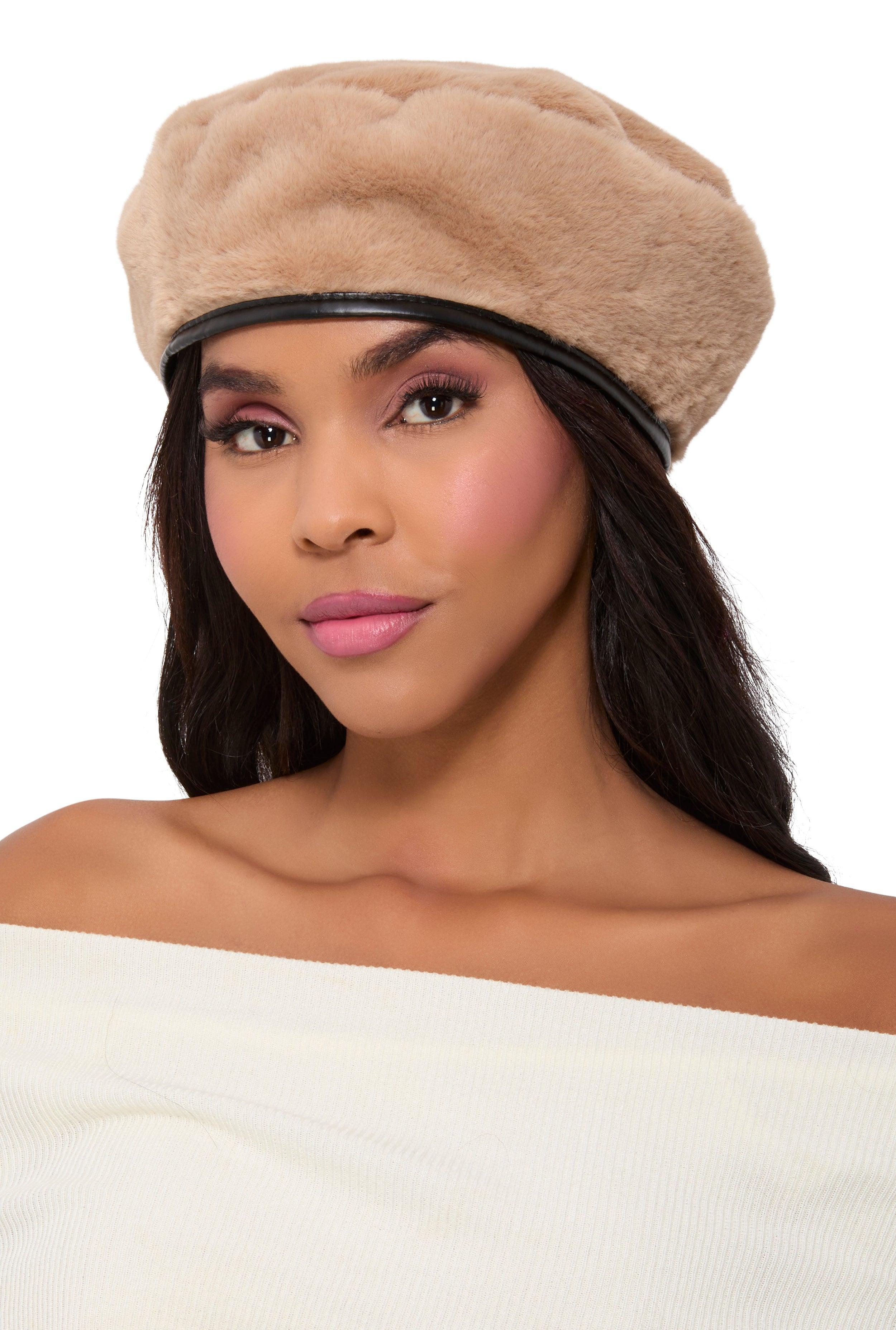 Womens Faux Fur Beret product image