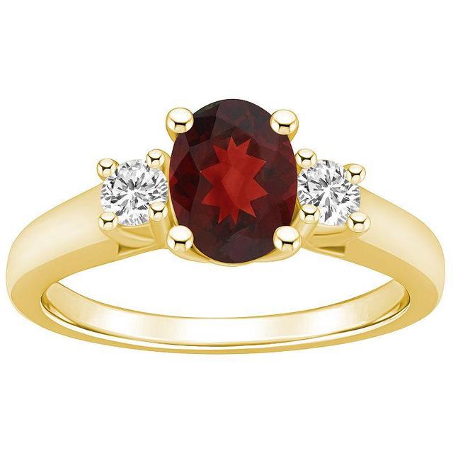 Alyson Layne 14k Gold Oval Cut Garnet & 1/4 Carat T.W. Diamond Ring, Womens Red Product Image