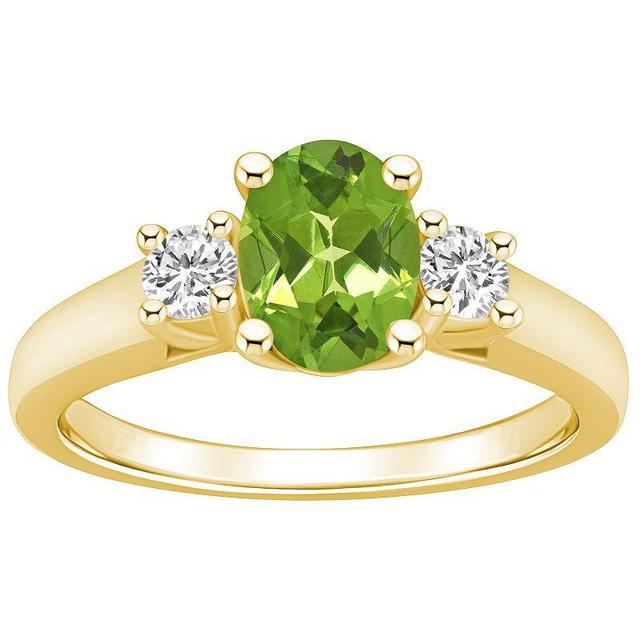 Alyson Layne 14k Gold Oval Cut Peridot & 1/4 Carat T.W. Diamond Ring, Womens Green Product Image