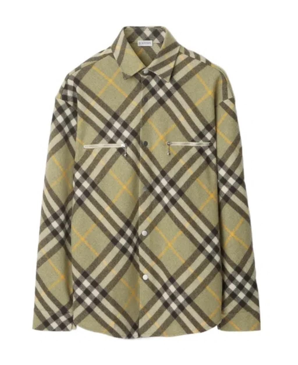 BURBERRY Checked Wool-blend Shirt Jacket In Nude Product Image