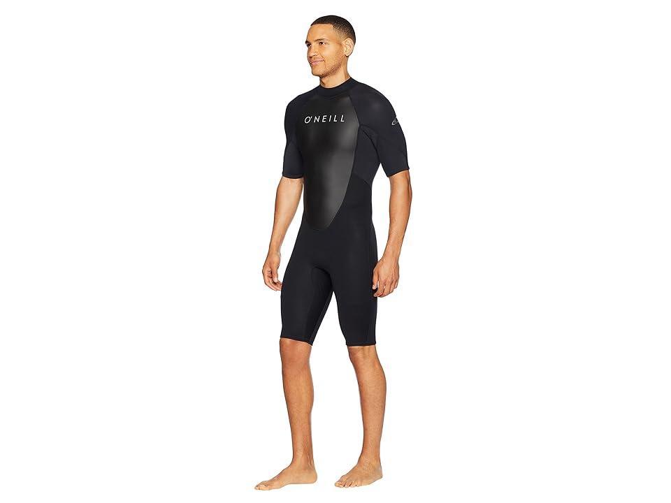 O'Neill Reactor-2 2mm Back Zip Short Sleeve Spring Black) Men's Swimwear Product Image