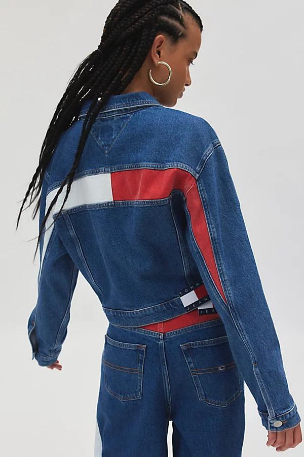 Tommy Hilfiger Tommy Jeans Claire Crop Denim Trucker Jacket Womens at Urban Outfitters Product Image