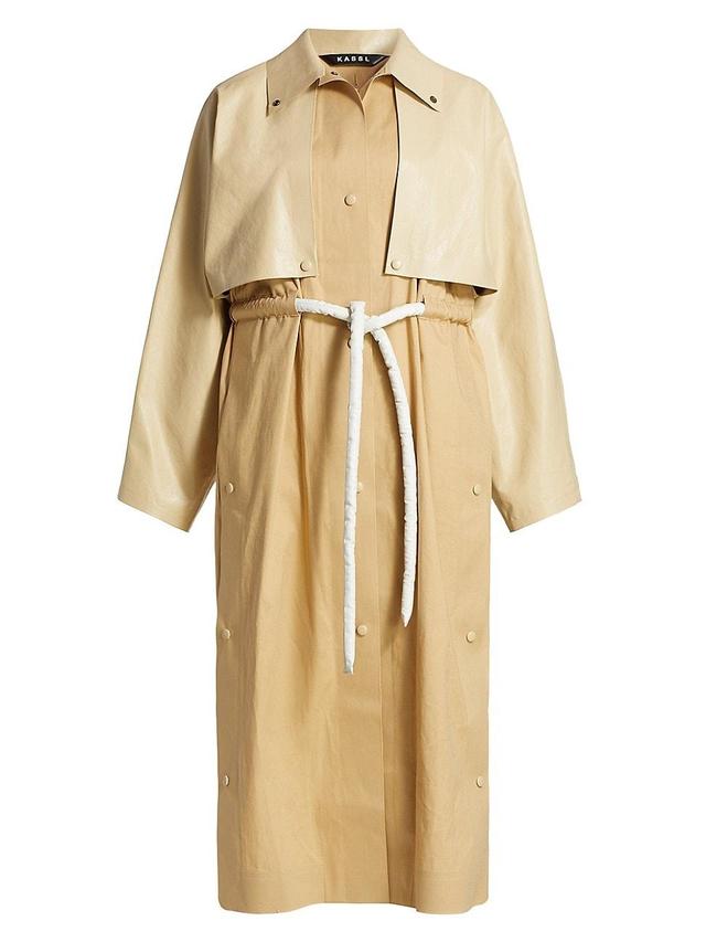 Womens Cape Drawstring Trench Coat Product Image