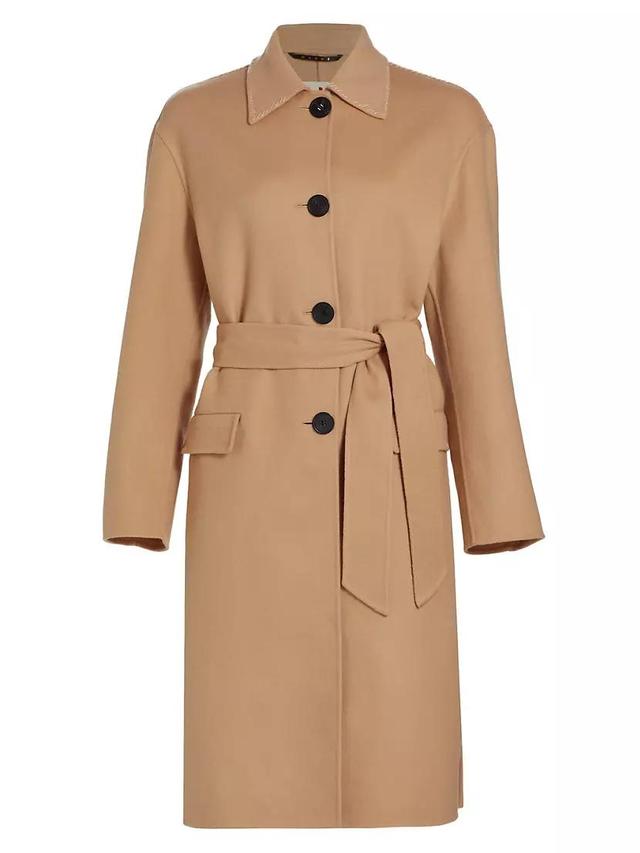 Wool-Blend Belted Coat Product Image