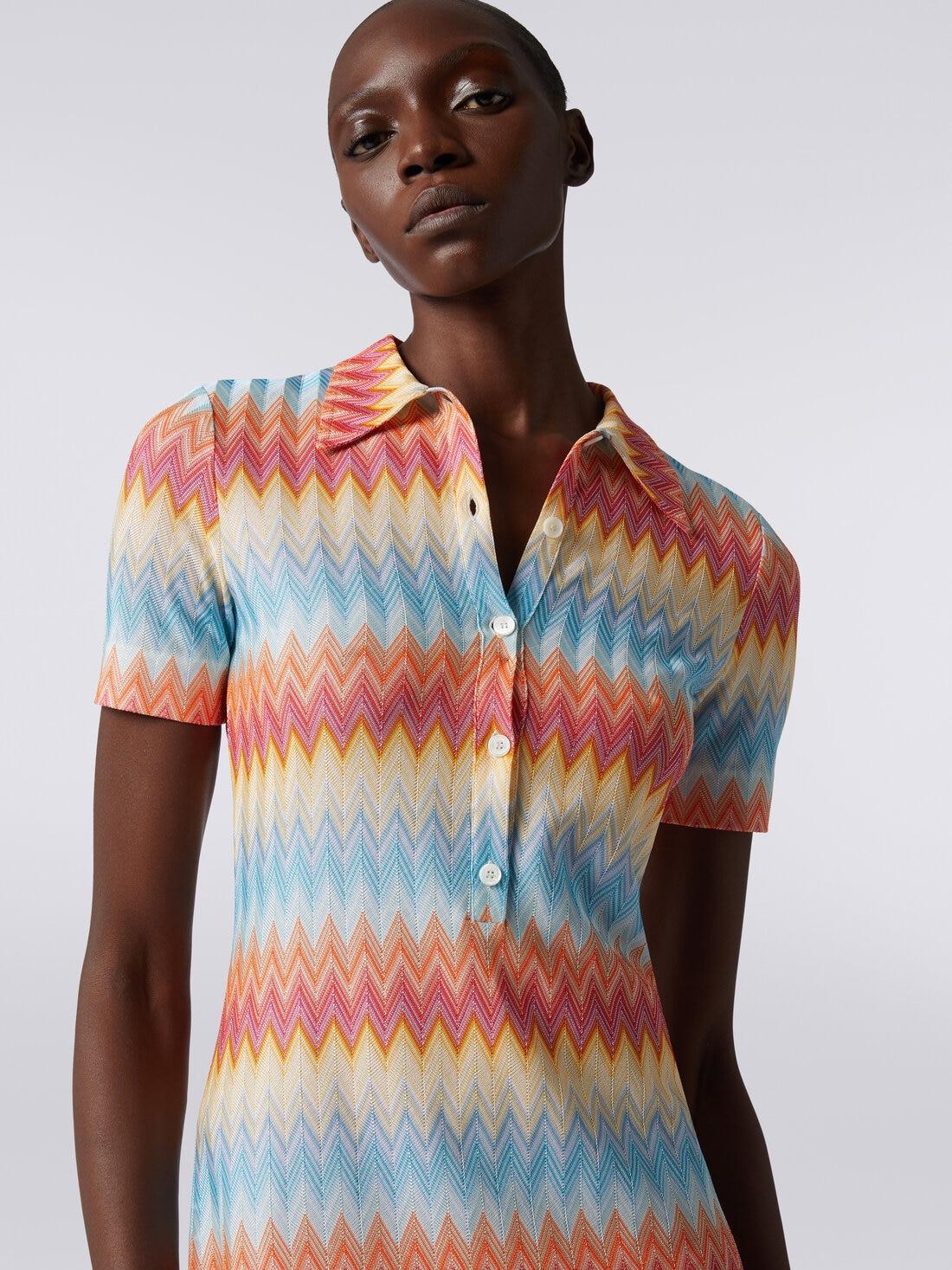 Zigzag viscose polo mini dress Multicoloured | Missoni Product Image