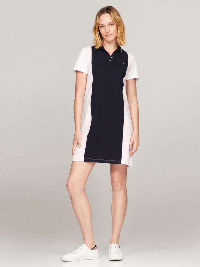 Tommy Hilfiger Women's Vertical Colorblock Polo Dress Product Image