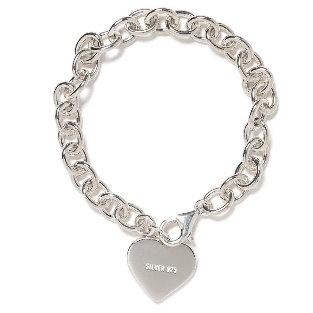 Heart Silver Bracelet - Red Male Product Image