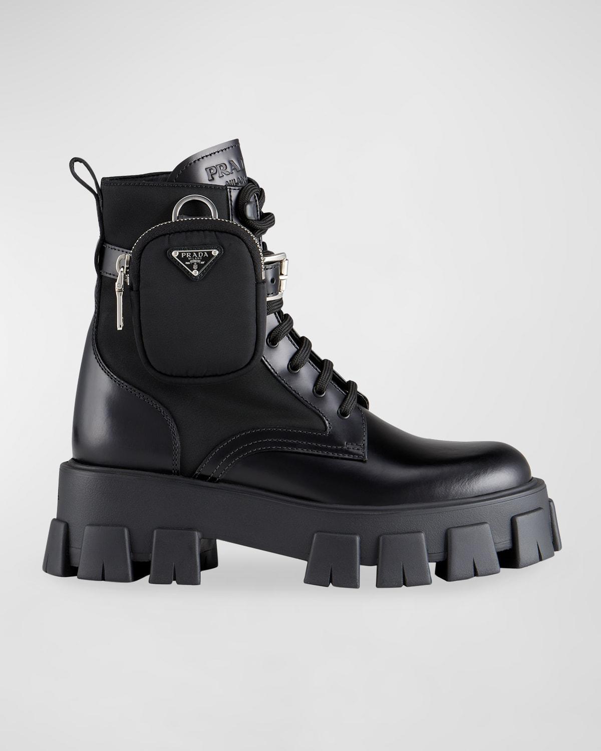 Leather Zip Pocket Combat Booties product image