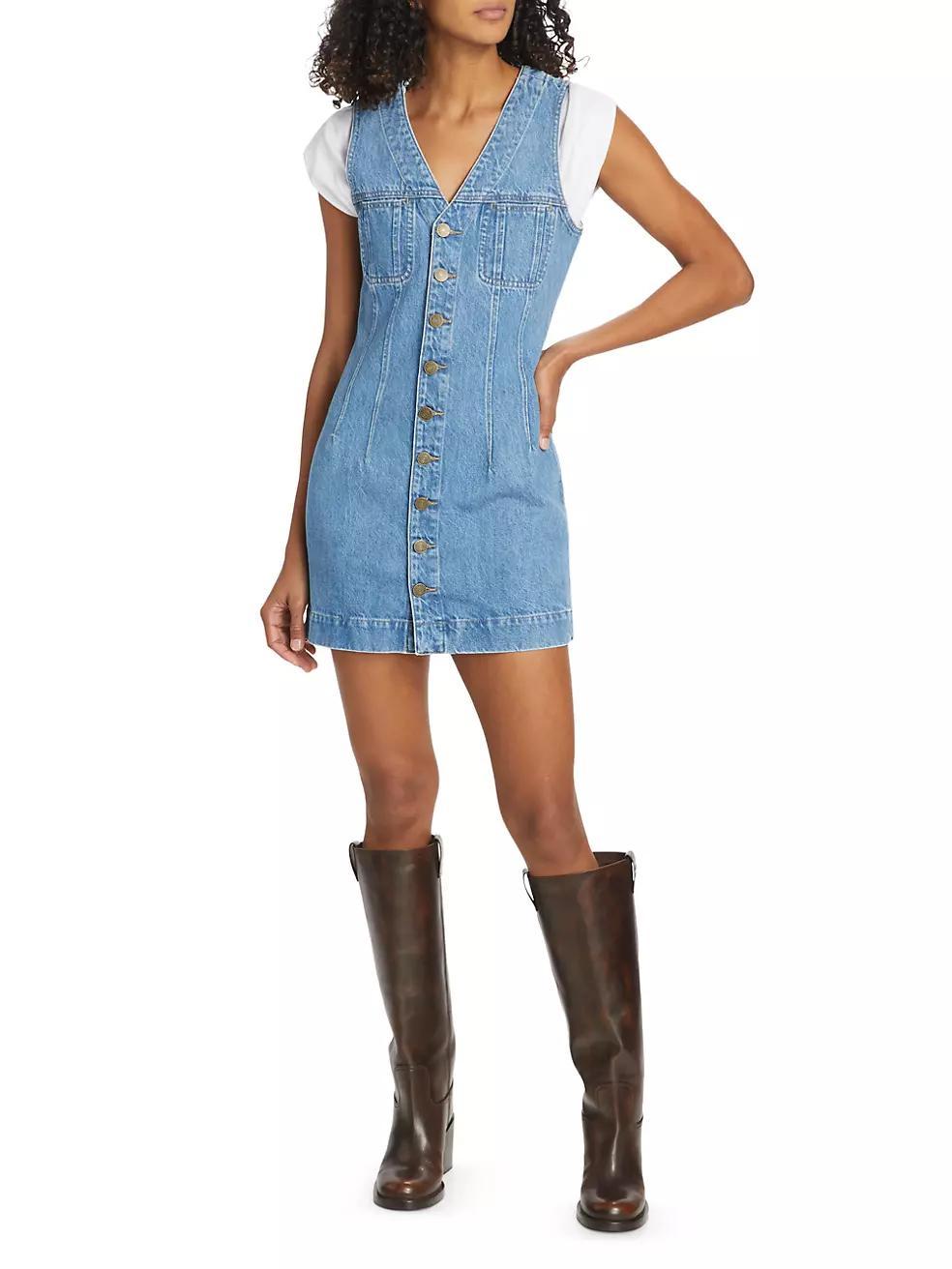 Denim Trucker Minidress Product Image