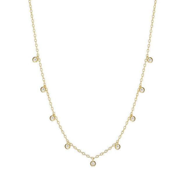 Sarafina 14k Gold Plated Cubic Zirconia Station Necklace, Womens, Gold Tone White Product Image