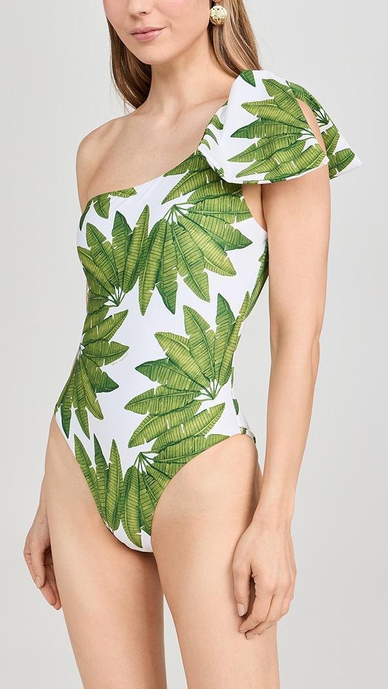 FARM Rio Palm Fan One Shoulder One Piece | Shopbop Product Image