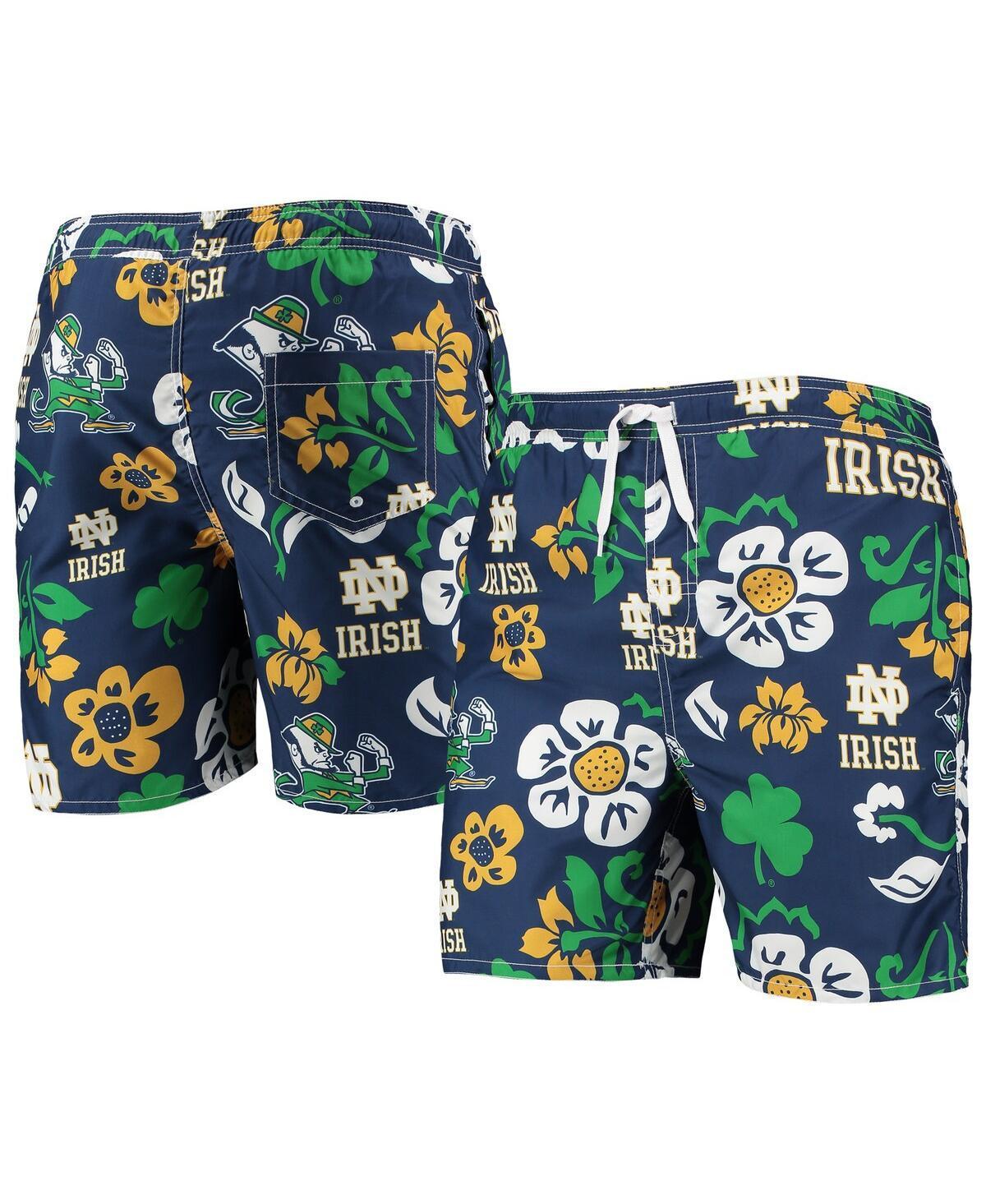 Mens Wes & Willy Navy Notre Dame Fighting Irish Floral Volley Swim Trunks Product Image