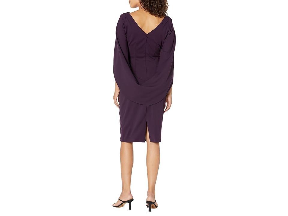 Betsy & Adam Drape Back Scuba Crepe Cocktail Dress Product Image