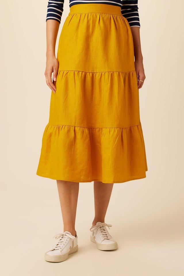 Jill Linen Skirt - Sunflower - ReAmour Product Image