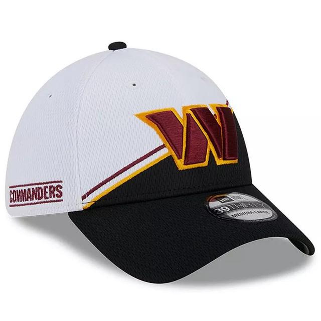 Mens New Era White/Black Washington Commanders 2023 Sideline 39THIRTY Flex Hat Product Image