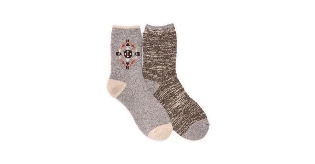 Muk Luks Womens 6 Wool Socks 2 Pair Packs - Ecru Product Image