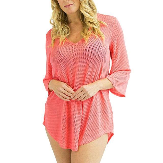 Womens Jordan Taylor Sheer Swim Cover-Up Pink Product Image