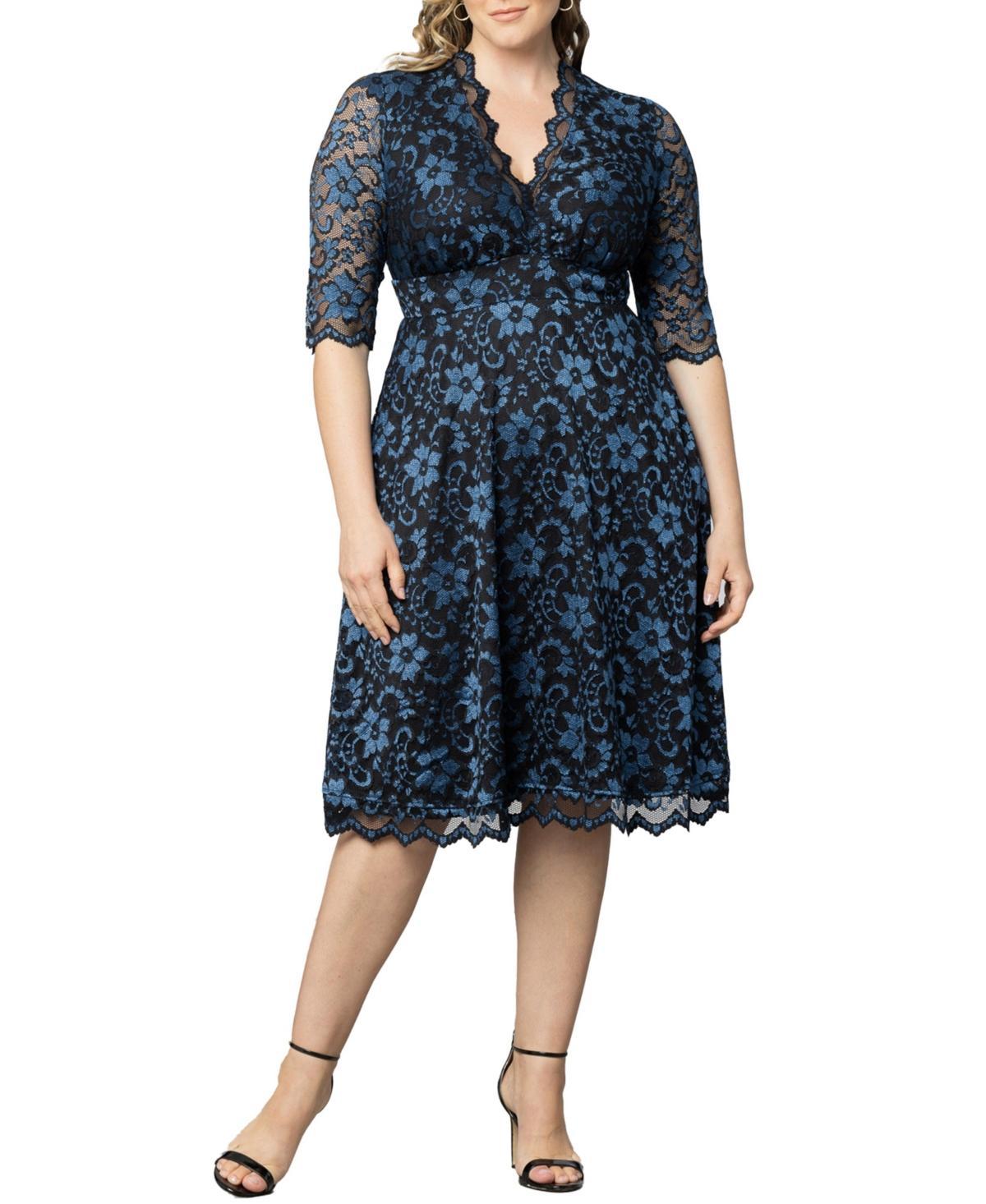 Womens Plus Size Mon Cherie Floral Lace Cocktail Dress Product Image