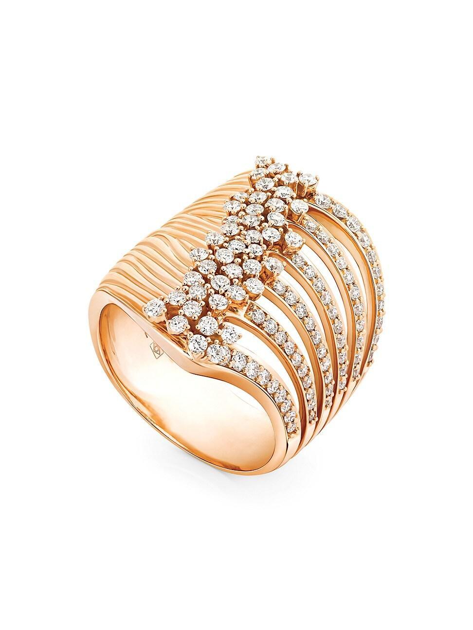 Womens Bahia 18K Rose Gold & Diamond Ring Product Image