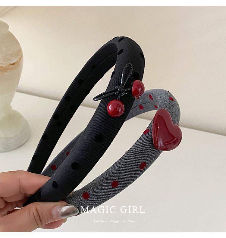 Heart / Cherry Dotted Headband Product Image