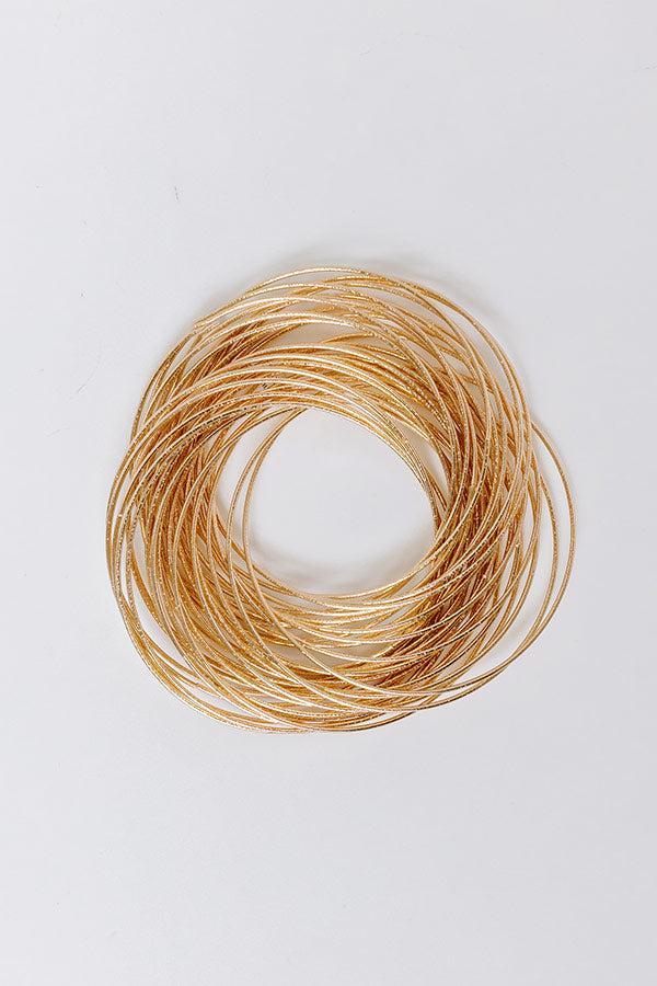 For The Record Bangle Bracelet Set In Gold Product Image