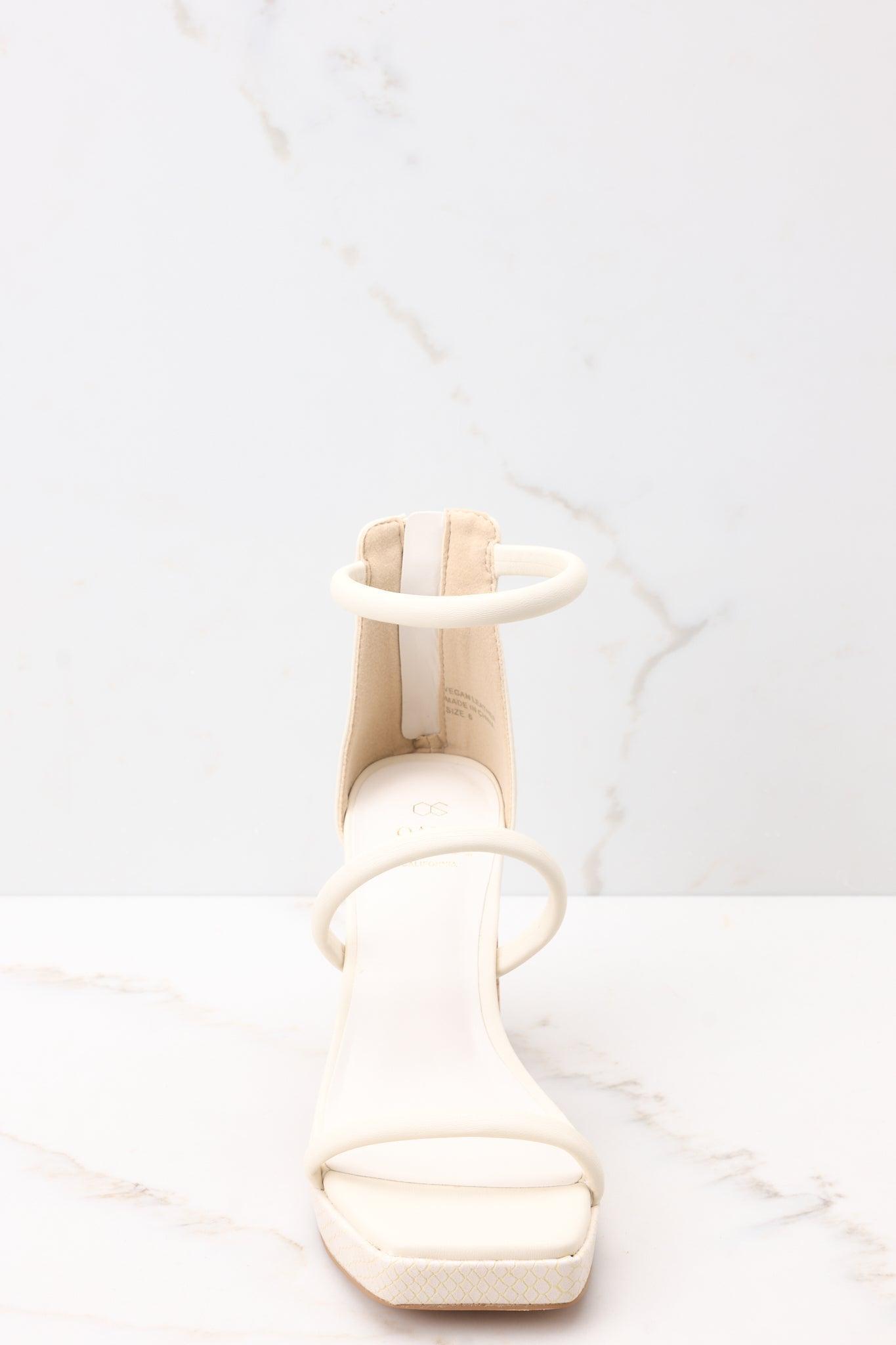 Classy Sensation Ivory High Heel Platform Sandals Product Image