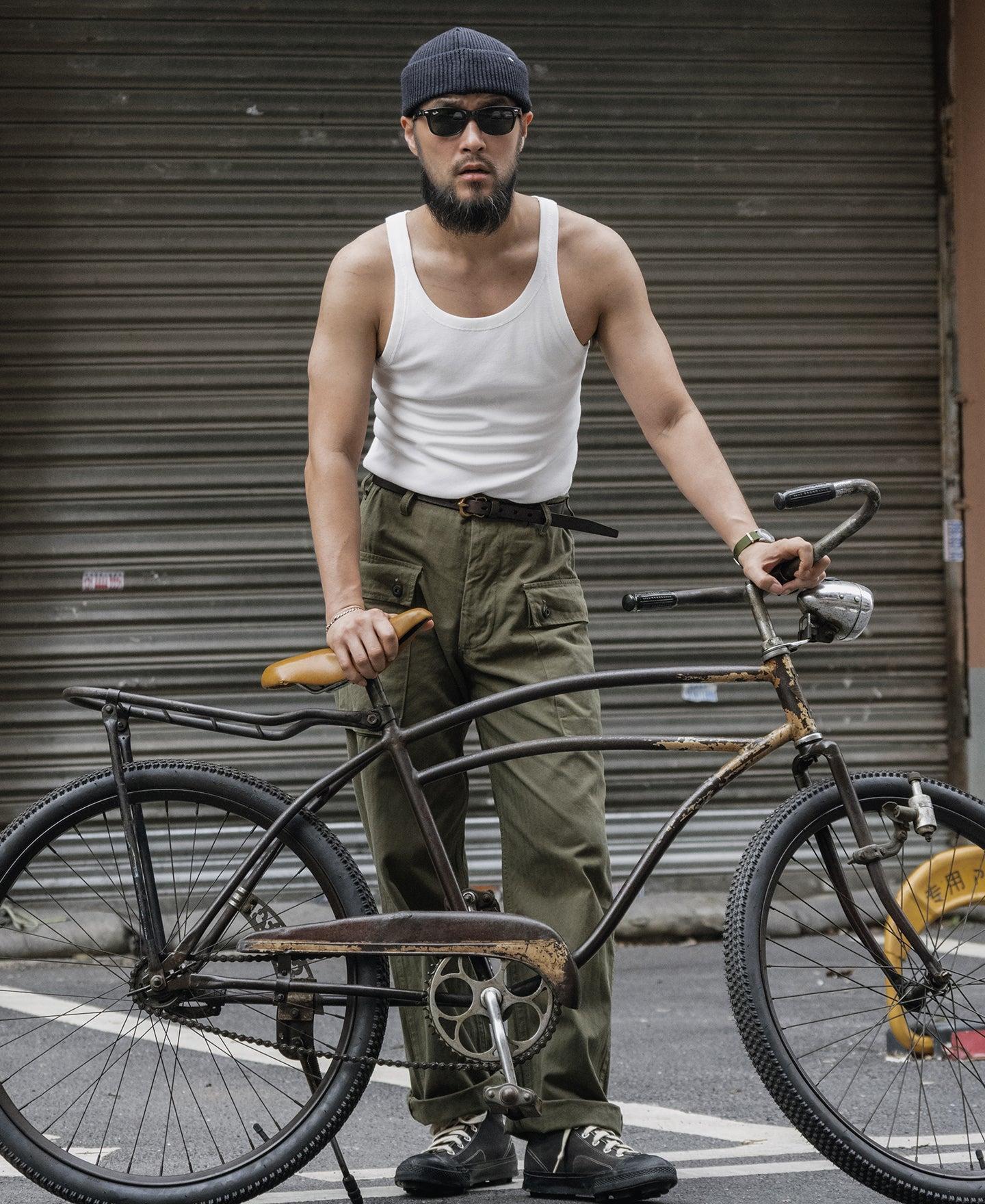 Military Cotton Tank Top - White Product Image