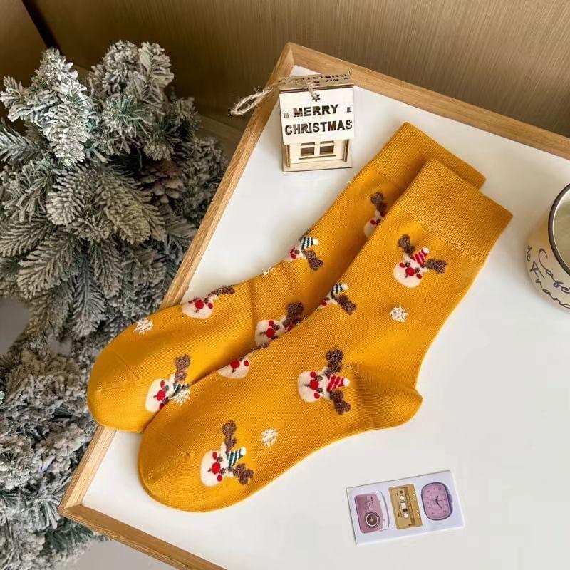 Christmas Cartoon Print Socks Product Image