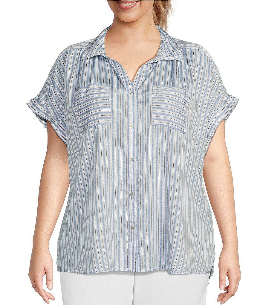 Westbound Plus Size the CAMP shirt Short Sleeve Collared Button Front Shirt Product Image