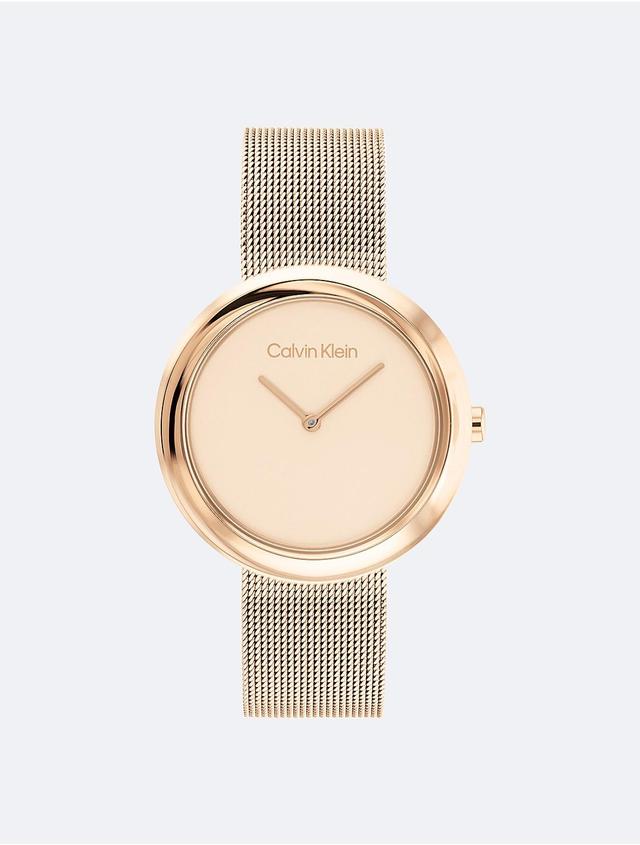 Calvin Klein Womens Minimalist Twisted Bezel Watch - Metallic Product Image