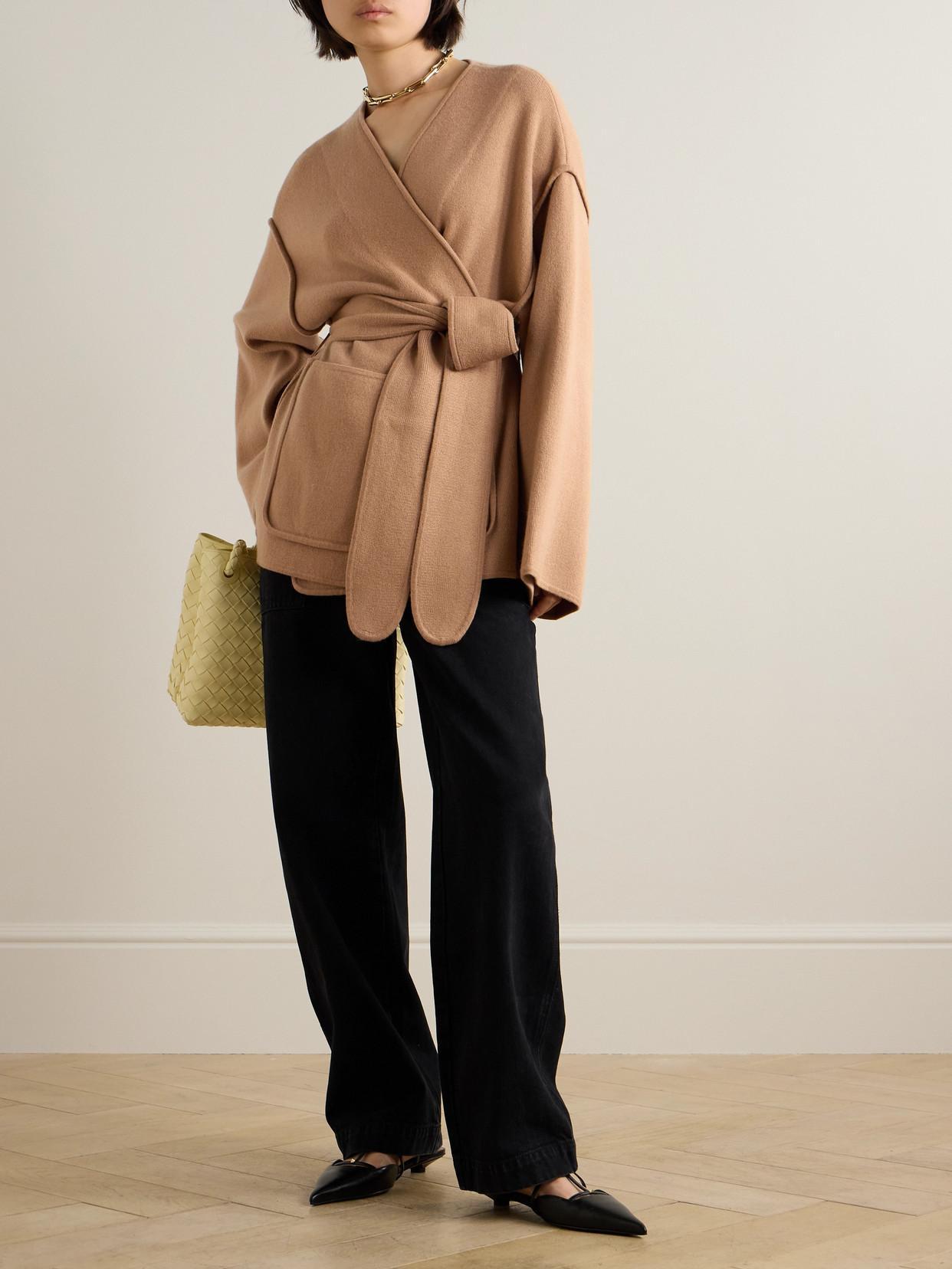 LISA YANG Fiora Belted Cashmere Cardigan In Brown Product Image