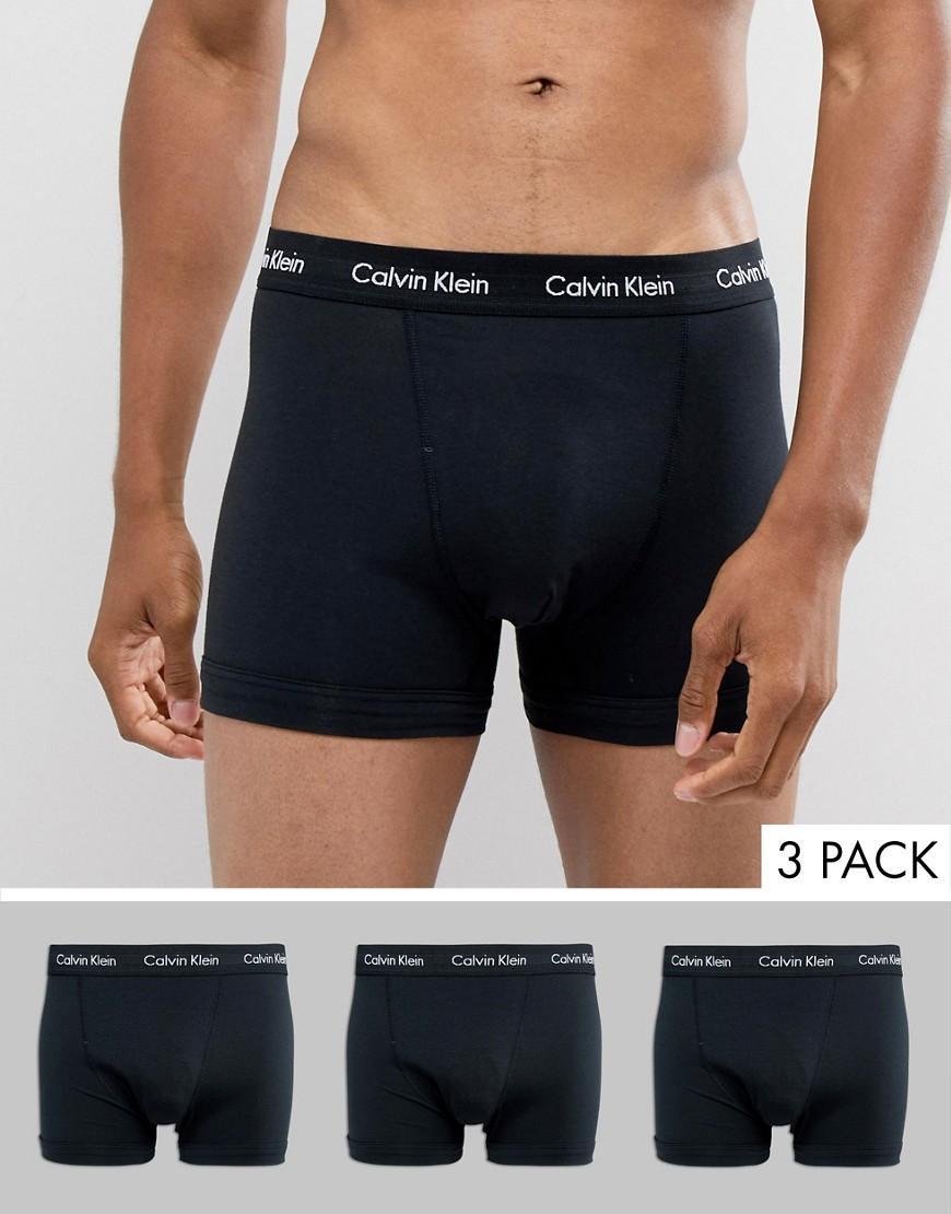 Calvin Klein Cotton Stretch 3 pack boxer briefs in black Product Image