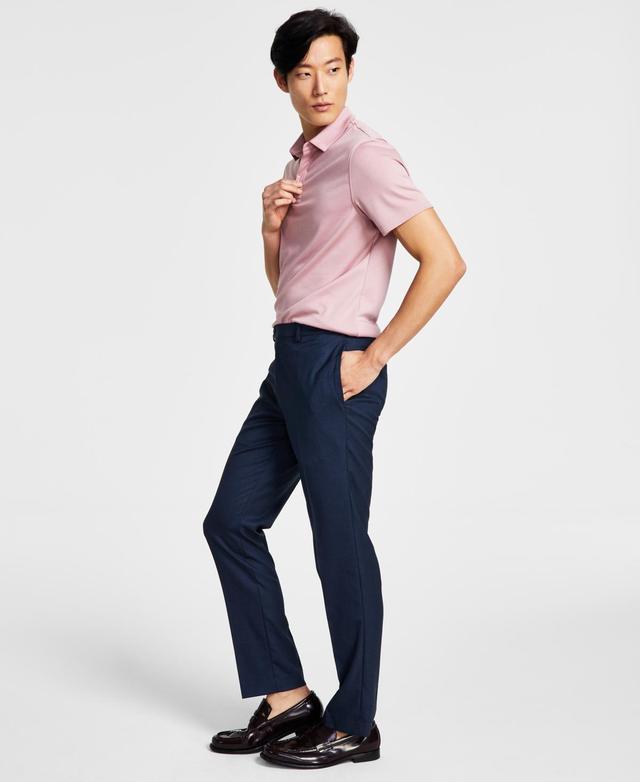 Calvin Klein Mens Slim-Fit Micro-Check Dress Pants Product Image