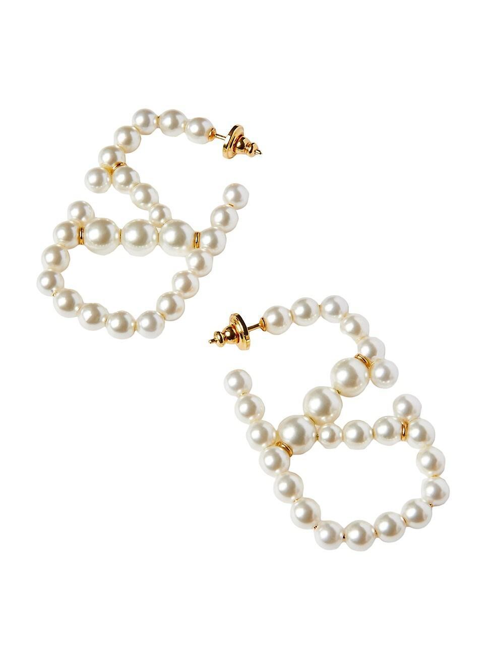 Valentino Garavani VLOGO Imitation Pearl Drop Earrings Product Image