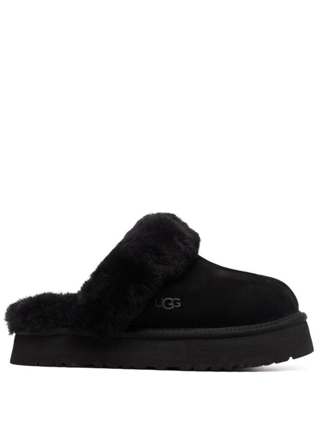 Shearling-lined Slippers In Black Product Image