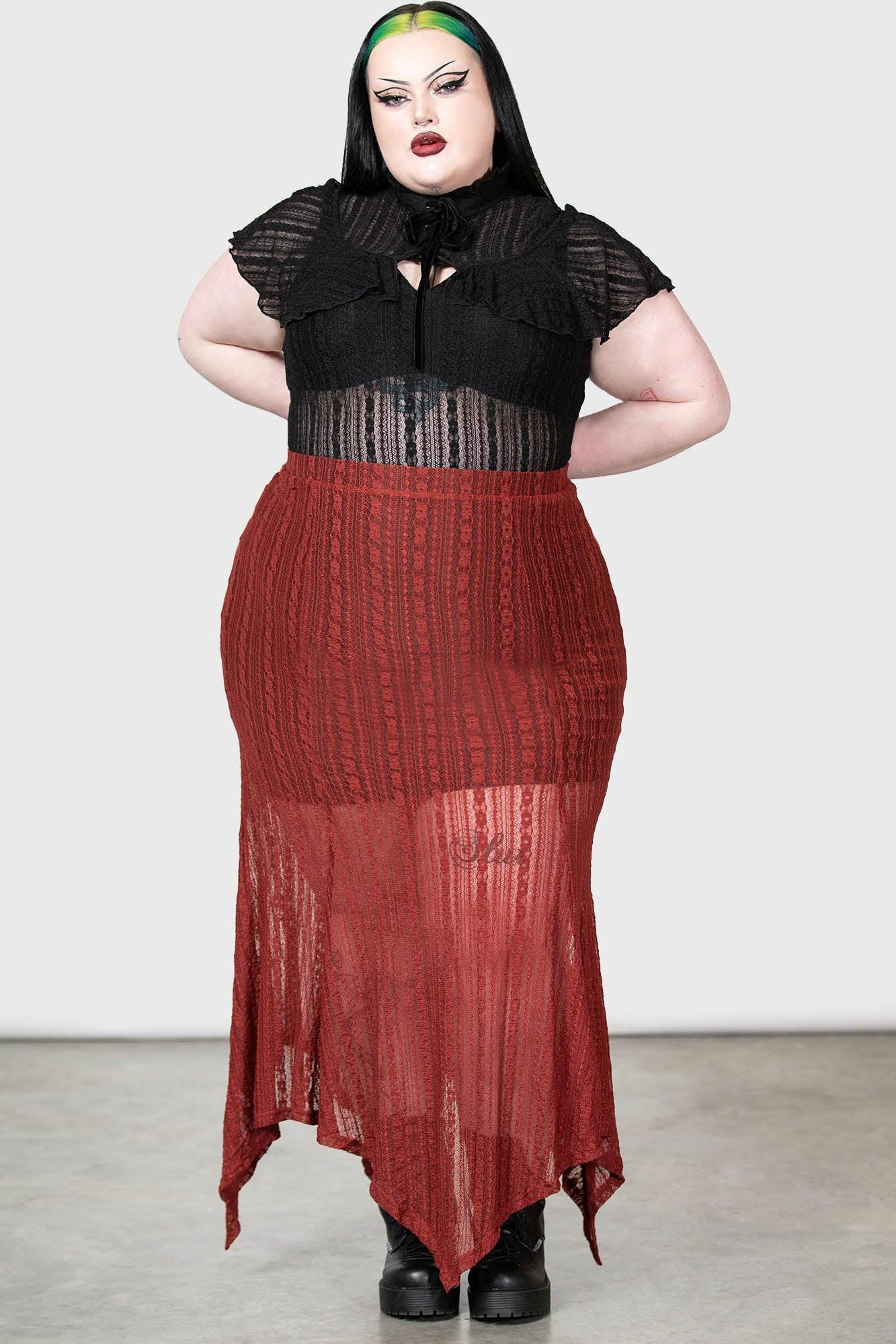 Juliet's Betrayal Maxi Skirt [RED] [PLUS] - Resurrect Female Product Image