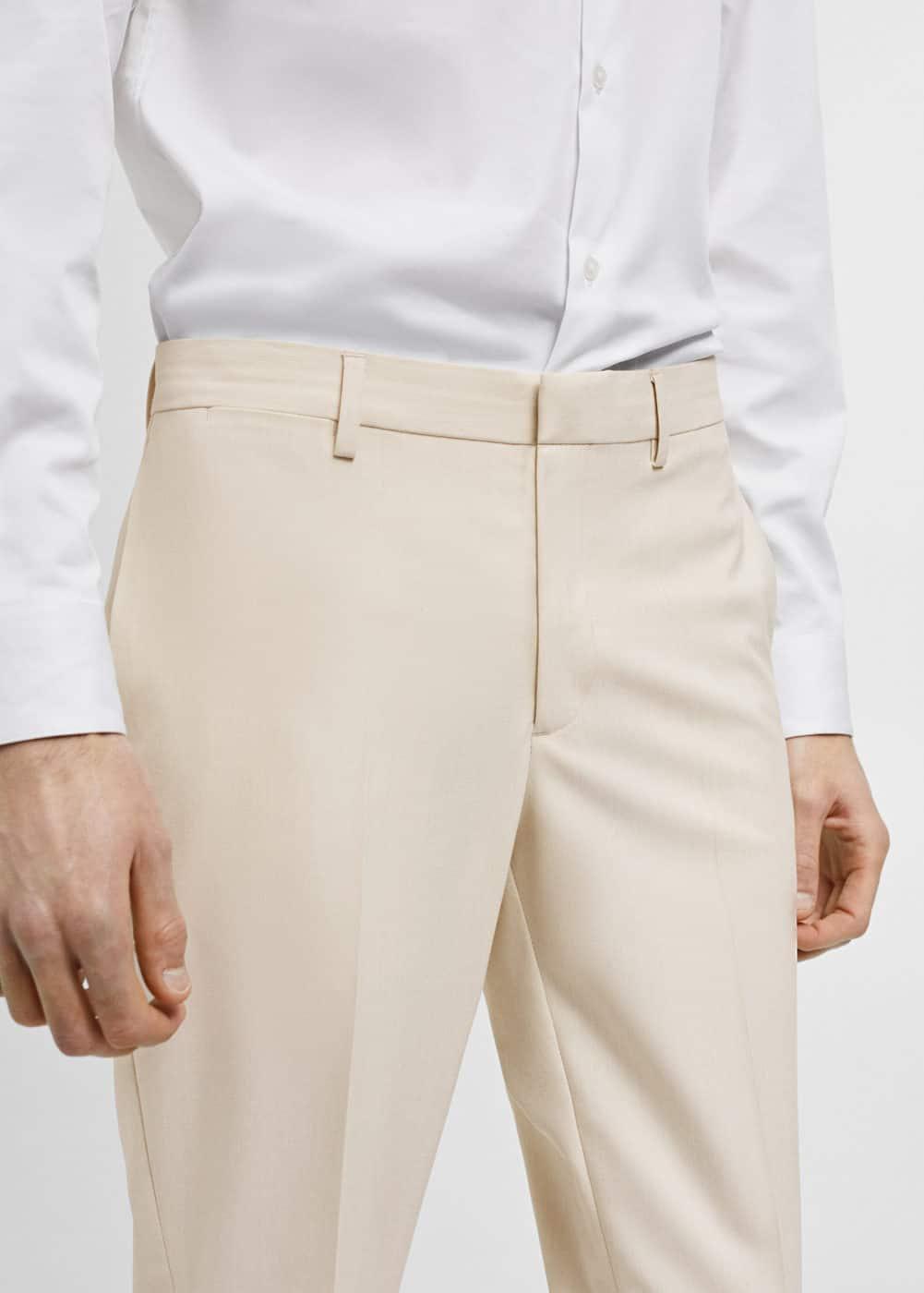 MANGO MAN - Stretch fabric super slim-fit suit pants ecruMen Product Image