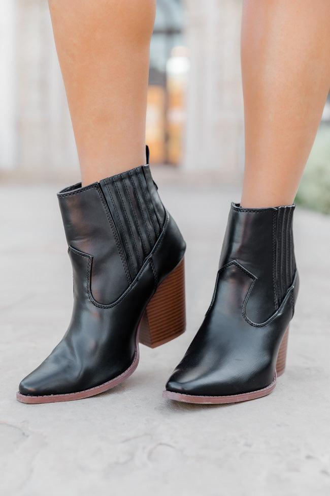 Cheyenne Black Pointed Toe Western Boot FINAL SALE Product Image